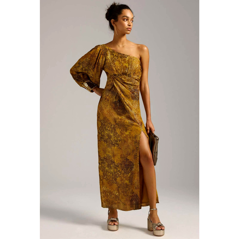 NWT Nirmooha One-Shoulder Shine Dress By Anthropologie - Size XXS